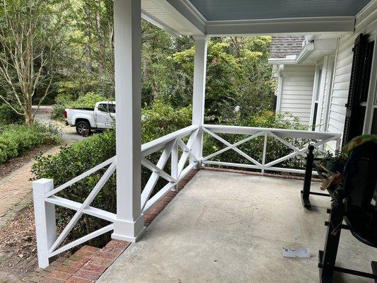 Front porch railing rebuild