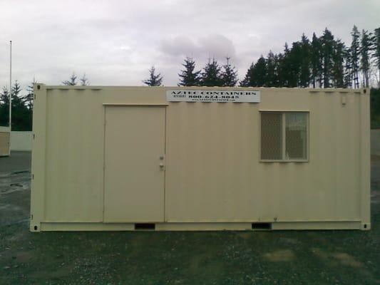 A USED 20 FT OFFICE UNIT WITH OUT BATHROOM IS $12,950.00 PLUS TAX AND DELIVERY