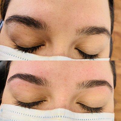 Before & after eyebrow threading!