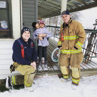 Helping deliver bikes with Clarkston Fire Department on Christmas Day.