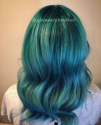 Teal balayage