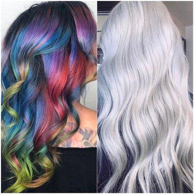 Rainbow hair and platinum blonde!