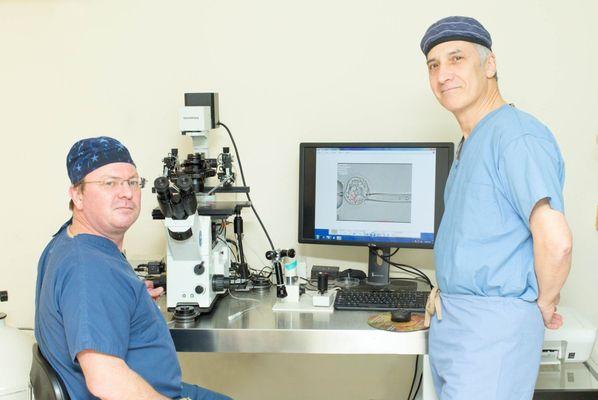 Medical Director Michael Blotner, M.D. (right), and Embryologist Mike Levanduski, M.S., G.S. (left)