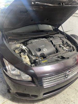 New engine and transmission installed in a 2012 Nissan Maxima