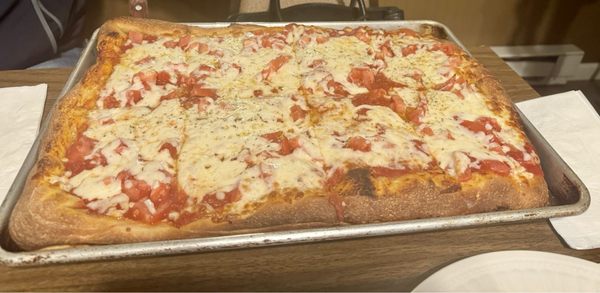 Delicious Sicilian pizza.