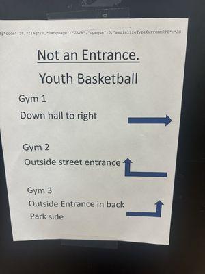 Basketball court signs