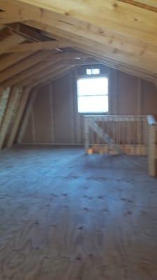 Upstairs loft area..over 300 sqft Basic does not include windows or the loft area