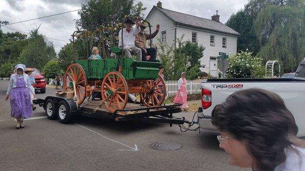 Colony Days parade 2018.  Replica of the Keil wagon which brought Willie over the Oregon Trail.