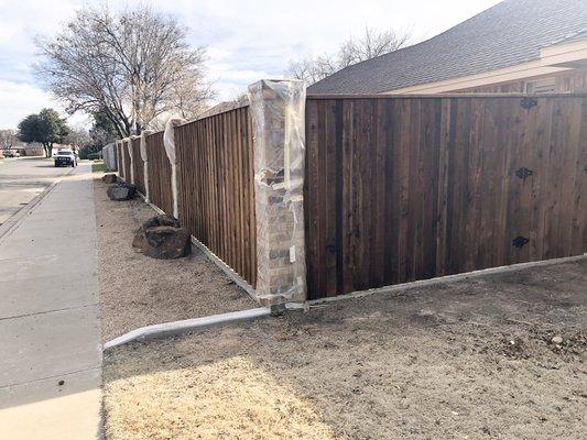 Fence staining