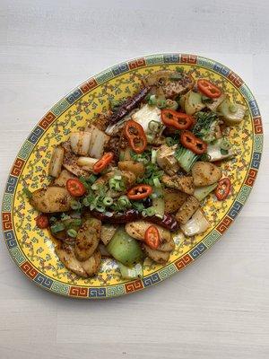 Sichuan veggie rice cakes