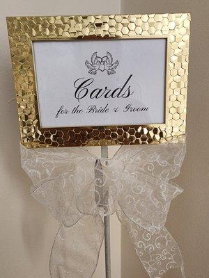 Cards for the Bride and Groom.