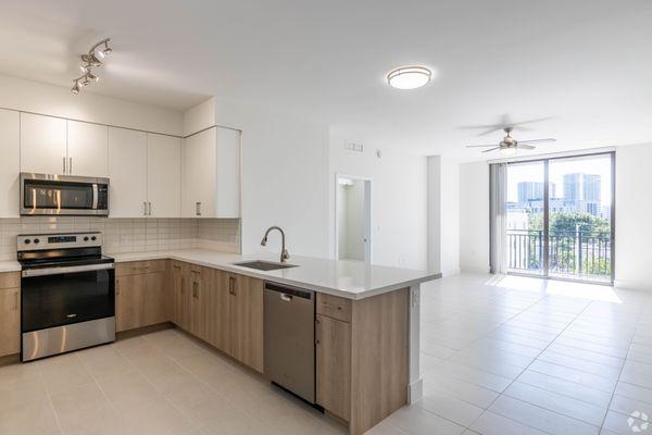 Kitchen area of our 2-bedroom apartment