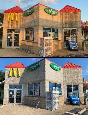 McDonald's and bp gas station restoration.  Cleanearthpowerwash.com