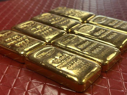 10 ounce pure gold bars