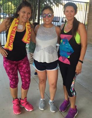 after Zumba. my cousin Angie (middle) and our bad ass Instructor Maribel.   1 hour of pure Cardio. Great night! Great Music! No regrets!