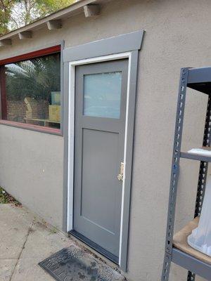 A frosted glass garage door we installed.