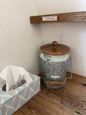 Compost bin inside cabin