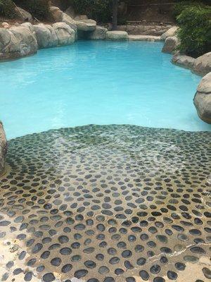 Nice new client with  fresh new white plaster and rock features. Done by the by SoCal pools Plus. Grate work