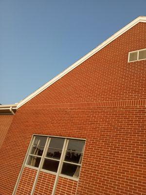 sulphur grove gable ends on upper part of church