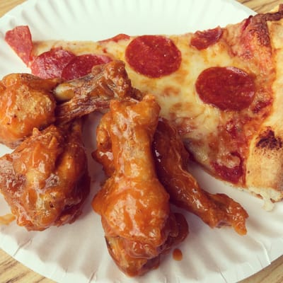 Pizza and wings lunch buffet