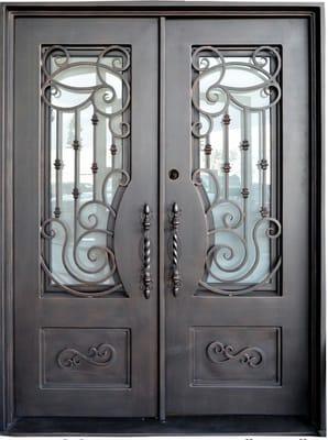 Wrought Iron doors and balcony railings.