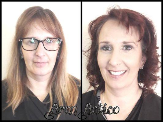 Before & After  By Bren Betico  Color, Highlights,Cut & Airbrush Makeup