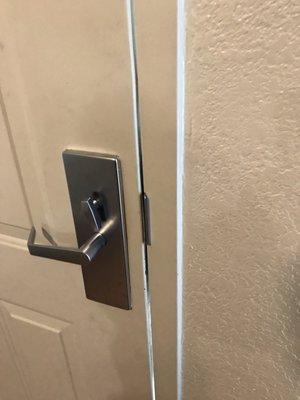 Broken deadbolt.