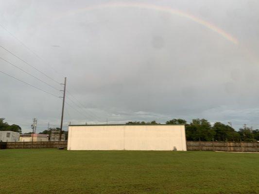 Back of storage building.