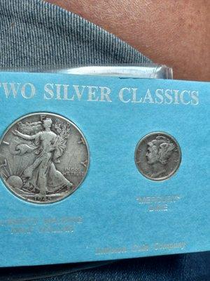 Two silver coins for sale