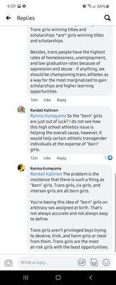 Randall's opinions on Trans Athletes