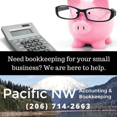 If you need help with Bookkeeping, and aren't ready to hire a full time person, we're here to help.