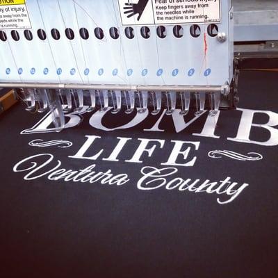 On site embroidery machine