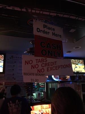 Cash only ... Fyi!