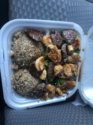 Habachi chicken and steak