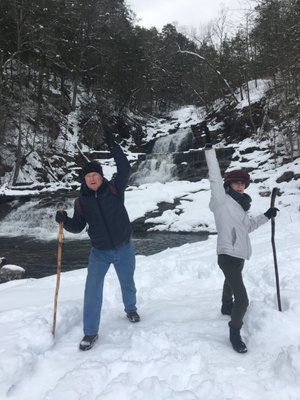 Frozen Waterfalls Yoga Hike