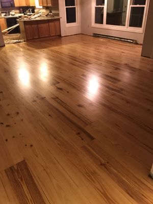 Wood flooring stained and installed