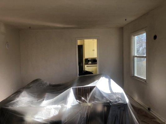 "Before" picture of living room from 3 room paint job.