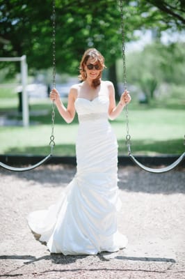 A sottero & midgley ruched satin gown