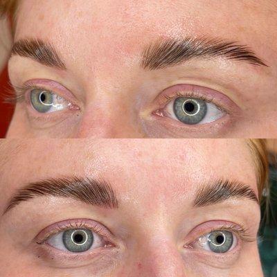 brow lamination with tint