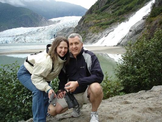 Dr. Tom and his beautiful wife, Starla at the Mendenhall Glacier in Juneau, AK