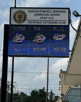 Sign outside of Legion Post 616