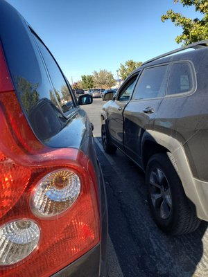 Hopefully the water is better than their parking skills. Their car is so far over the line, I could barely open my door.