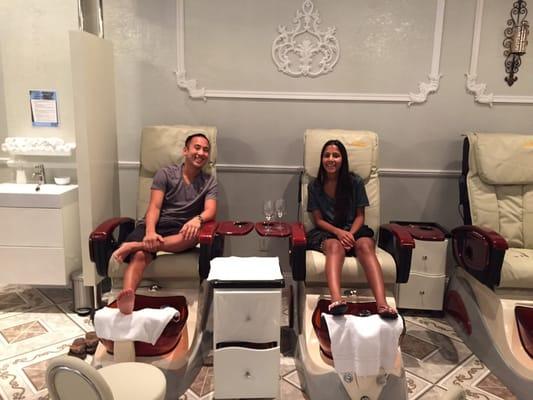 Me and my boo getting pedi's! 2 for 1 special for a month!! Such a steal