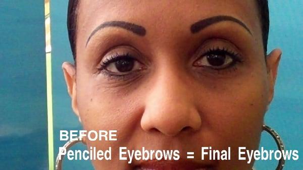 Penciled brows become a 24/7 eyebrow that gives you an out of the shower look -- never again penciling