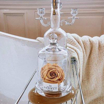 Preserved Rose in a Luxurious Glass Cloche, Perfect bathroom decor