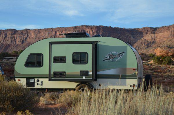 Our Mesa 180 has a full bathroom and sleeps 2-3 people. We enjoyed taking this beauty to Canyonlands and saw only 3 other campers.