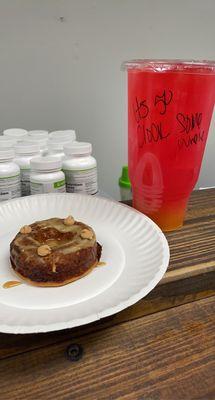 Bahama Mama Energy Tea and Caramel Mocha Protein Donut