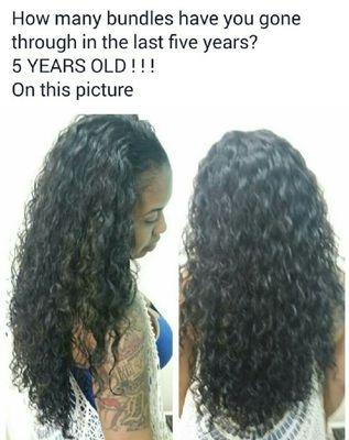 1pc sew in unit 
Hawaiian curly