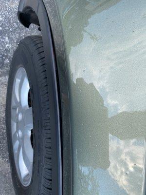 plastic rim was sticking out