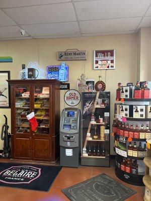 Entry way - bourbon and cigars right when you walk in!